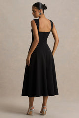 Andromeda | Black Sweetheart Midi Dress