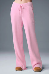 Snuggle Up Sweater High-Waist Wide Leg Pant - Sweet Pink