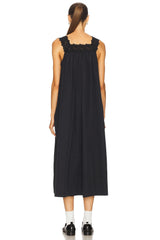Midi Dress With Lace in Tech Poplin