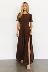 Naomi Short Sleeve Maxi Dress | Espresso