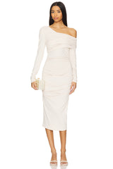 One Off Shoulder Long Sleeve Dress