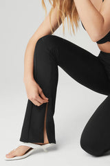 High-Waist Zip It Flare Legging - Black