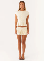 Landon Button Up Top - Lemon