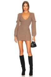 x REVOLVE Malina Deep V Neck Knit Dress