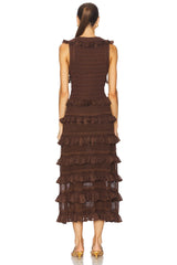 Lace Frill Midi Dress