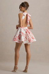 Waverly | Pink Porcelain Print Racer-Neck Sleeveless Skater Mini Dress