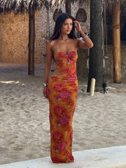 Niki Maxi Dress Golden Crystal