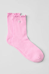 Women's Lettuce Edge Sock - Sweet Pink