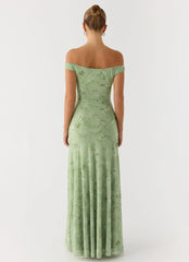 Wasting Time Maxi Dress - Blurred Lime