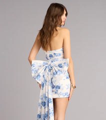 Silvia Floral Bow Mini Dress