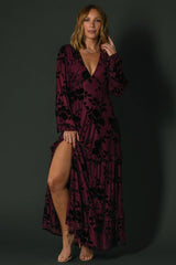 Liana Velvet Embossed Maxi Dress | Mulberry