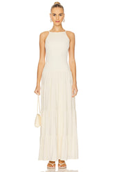 Smocked Drop Waist Maxi Dress