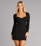 Aletta Glitter Bow Bodycon Mini Dress