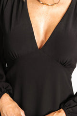 Bowman Deep V Maxi Dress | Black