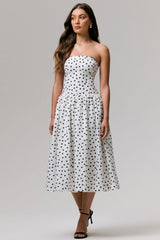 Triumph | Polka Dot Bandeau Midi Dress
