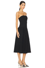 Strapless Corset Midi Dress