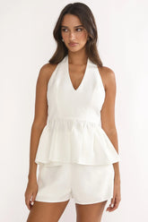 Molly Faux Pocket Shorts White