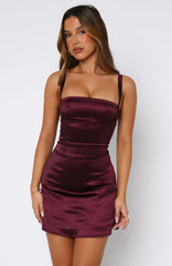 Just A Girl Mini Dress Deep Plum