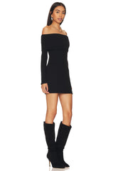 Off-shoulder Sweater Mini Dress