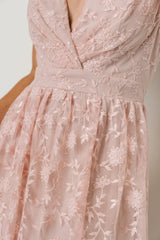 Alexa Embroidered Sequin Maxi Dress | Blush Rose