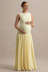 Outline | Lemon Maternity Maxi Dress With Draped Skirt