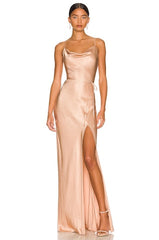 La Lune Bias Cowl Maxi Dress
