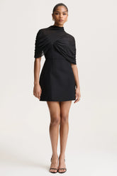 Veda | Black Square-Neck Mini Dress