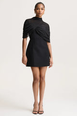 Veda | Black Square-Neck Mini Dress