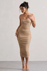Astro | Gold Embellished Bandeau Midi Dress