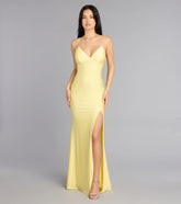 Eve V-Neck Rhinestone Lace-Up Formal Dress