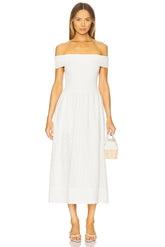 Mixed Media Off Shoulder Dress
