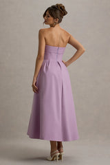 Annalise | Lilac Bandeau Skater Midi Dress