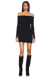 Off-shoulder Sweater Mini Dress