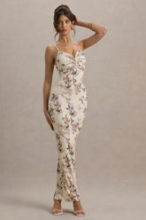 Luz | Lemon Floral Print Strappy Maxi Dress