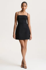 Veda | Black Square-Neck Mini Dress
