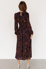 Thora Velvet Dress | Deep Plum + Bronze