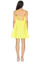 Poplin Lace Up Back V Wire Dress