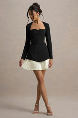 Lysette | Black Sweetheart Long-Sleeve Stretch Mini Dress