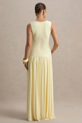 Outline | Lemon Maternity Maxi Dress With Draped Skirt