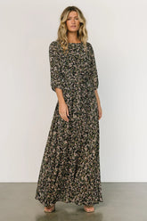 Rebecca Maxi Dress | Black Floral