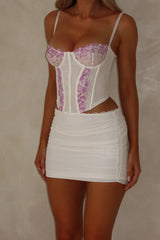 Annalise Mini Dress White & Purple