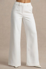 Silvia | White Straight-Leg Trousers