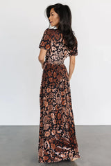 Leslie Velvet Maxi Dress | Black + Bronze