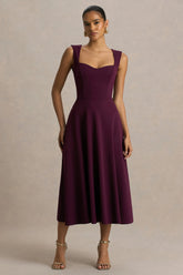 Andromeda | Burgundy Sweetheart Midi Dress