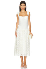 Corset Lace Skirt Midi Dress