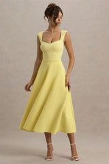 Andromeda | Lemon Sweetheart Midi Dress