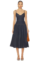 Denim Sleeveless Midi Dress