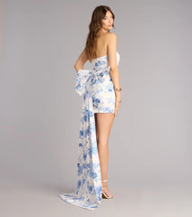 Silvia Floral Bow Mini Dress