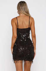 Decadent Daze Beaded Mini Dress Chocolate