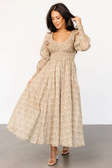 Truman Smocked Dress | Olive Floral